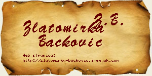 Zlatomirka Backović vizit kartica